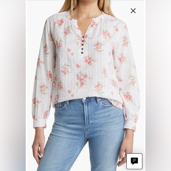 beachlunchlounge Lyzza Floral Print Top- Size Small - Picture 1 of 12